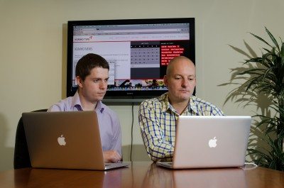 Dan Woodward, Kumho brand manager; Gray Dudek, website designer Planet 9