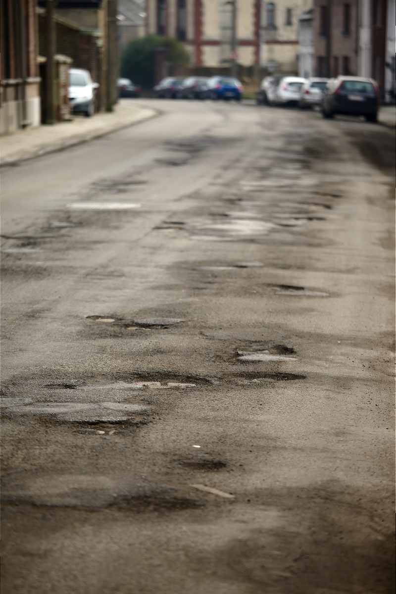 Potholes on British road