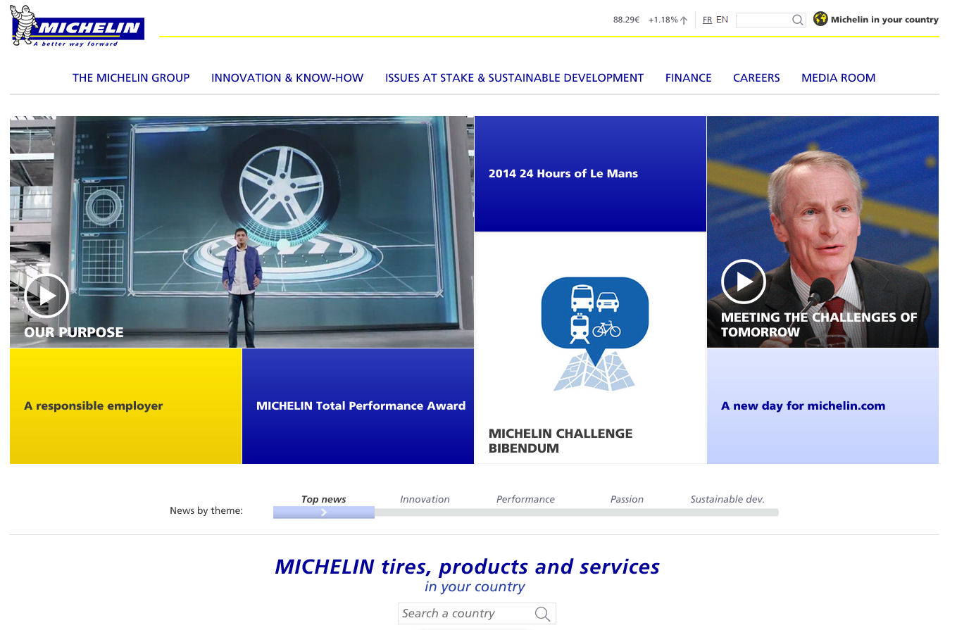 Michelin launches new corporate site, media portals