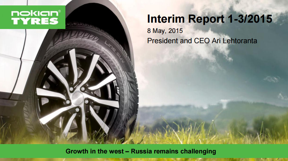 Difficulties in Russia drag down Nokian Tyres’ Q1 2015 net sales