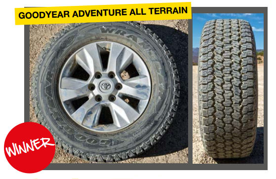 First tyre test win for Goodyear Wrangler All-Terrain Adventure - Tyrepress