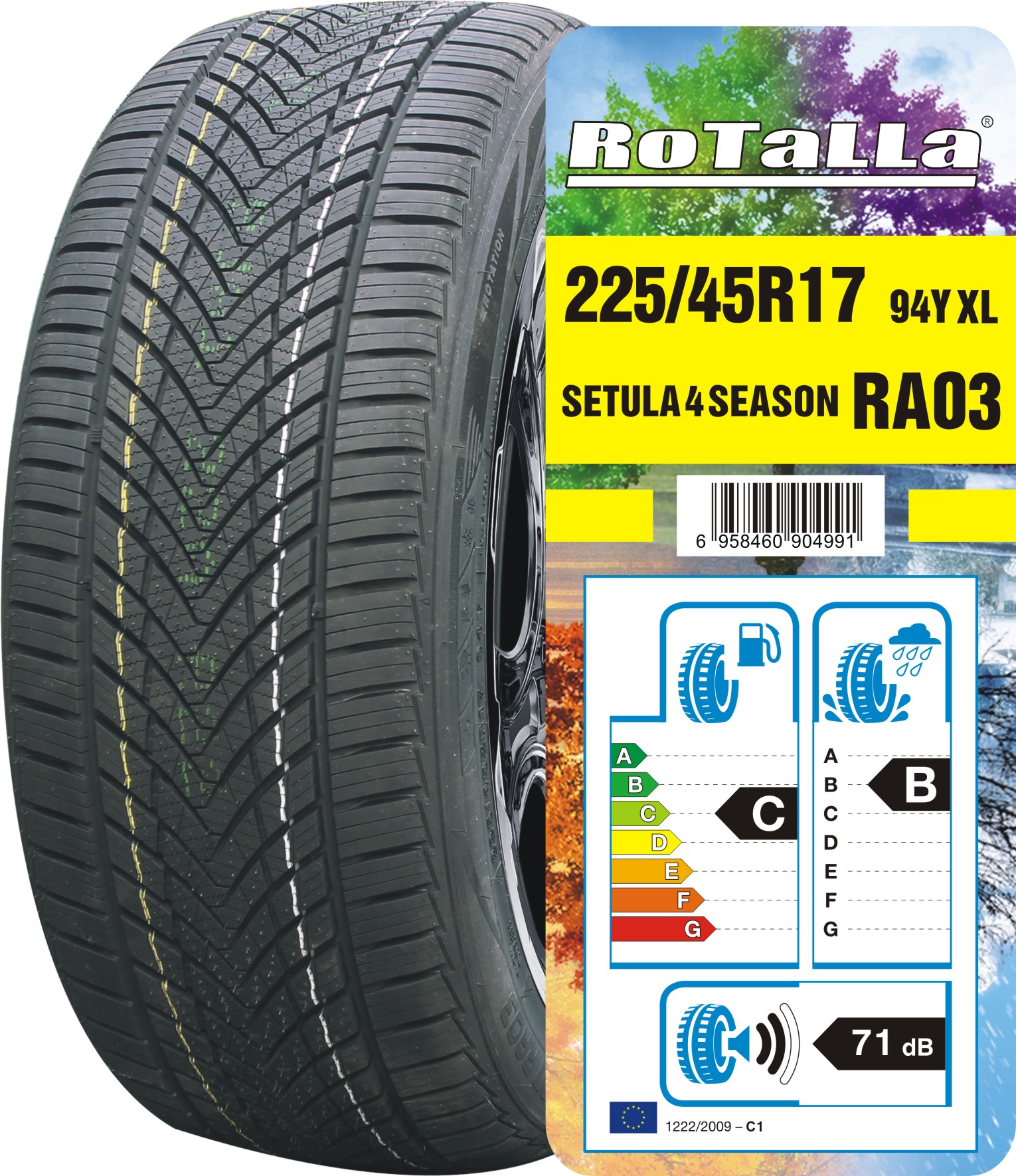 Rotalla 4x Pneus été Rotalla Setula E-Race RH02 155/70 R12 73T BSW 