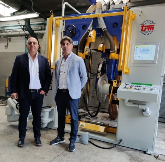 Vito Scaringella (right) the owner of Corgom and Saverio Musto sales director of TRM (left).