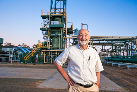 Trevor Bayley, COO Green Distillation Technologies, pictured in front of the firm’s processing facility in Warren, Western New South Wales (Photo: GDT)