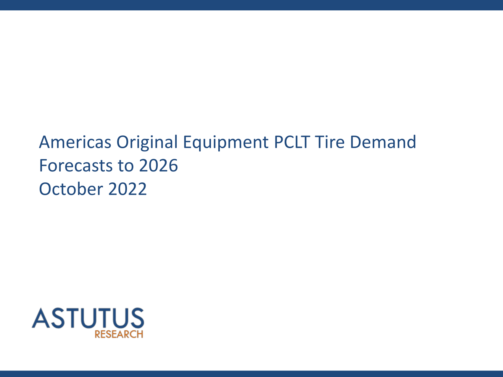 Americas Original Equipment PCLT Tire Market Forecasts to 2026