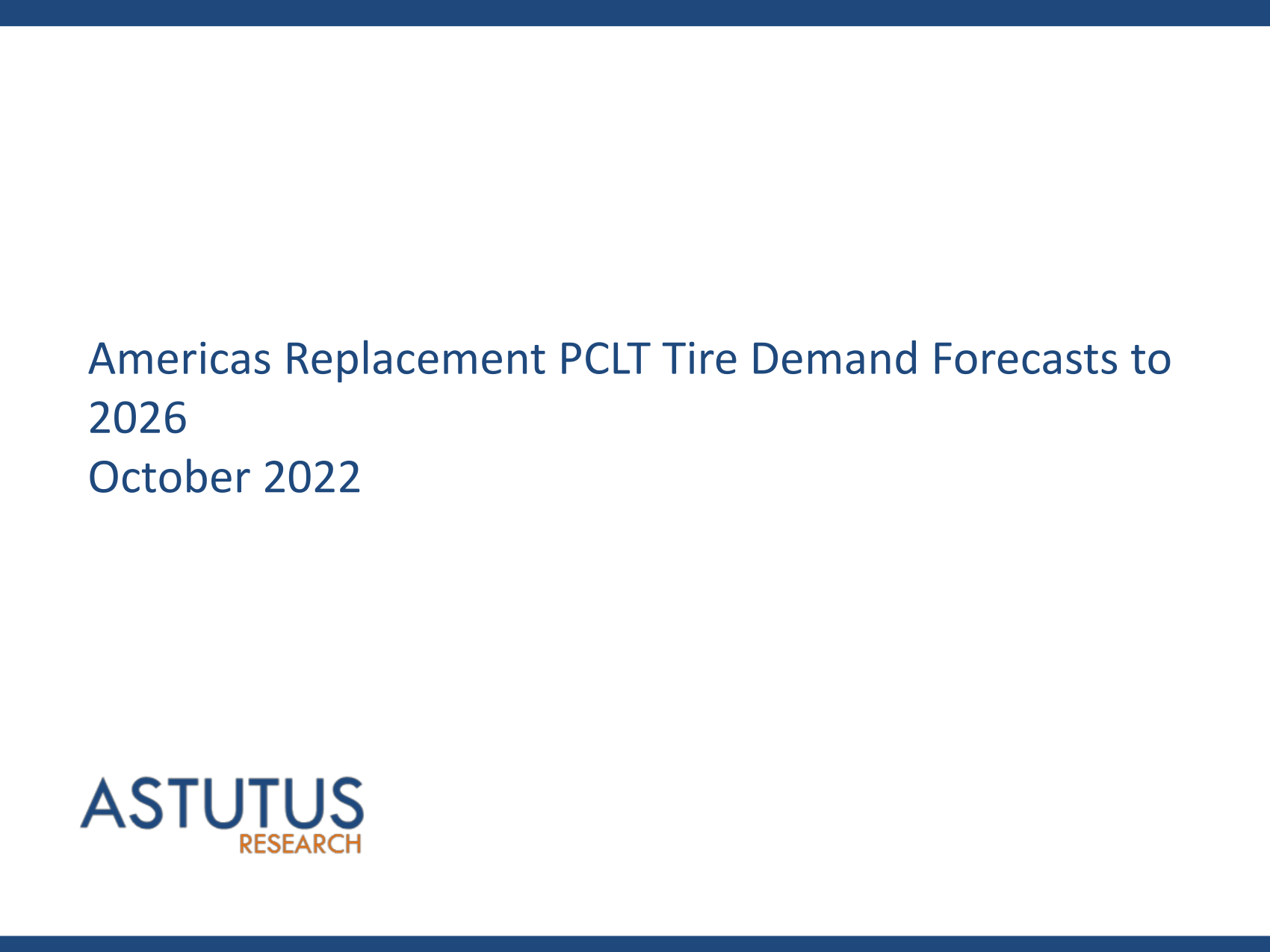 Americas Replacement PCLT Tire Market Forecasts to 2026