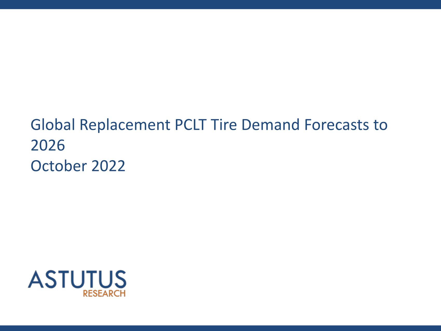 Global Replacement PCLT Tire Market Forecasts to 2026