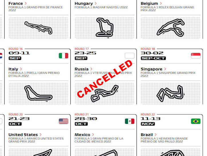 F1 cancels Russian GP – organiser criticises “political” sport