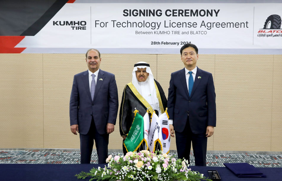 Saudi tyre JV – Kumho Tire & Blatco sign tech agreement